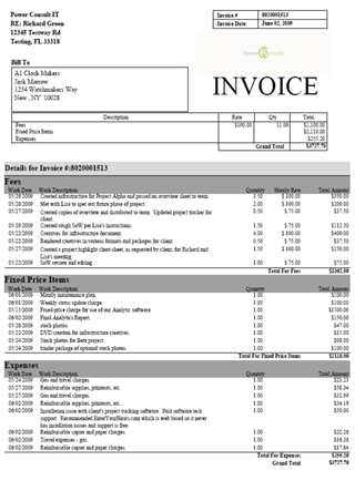 Examples Of Invoice Templates