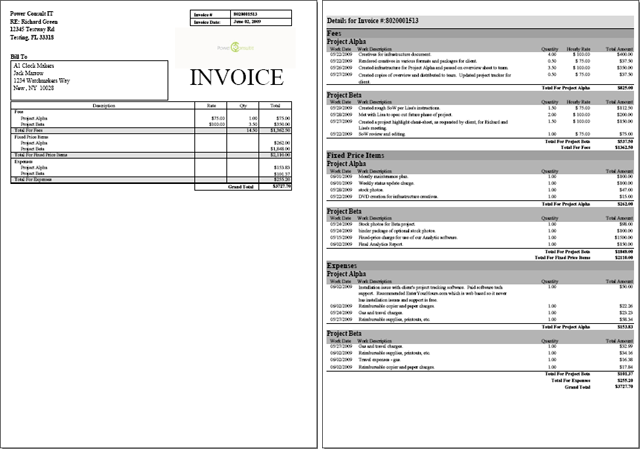Two-Page Invoice with Groups