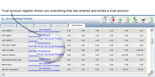 Trust Account Register