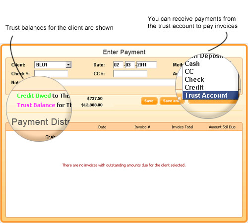 Trust Account Payment or Withdrawal