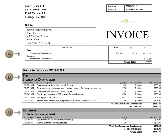 Project Based Invoice