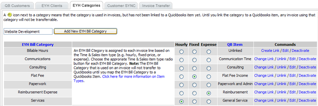 Quickbooks Mapping List