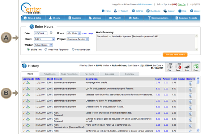 Time and Sales Screen